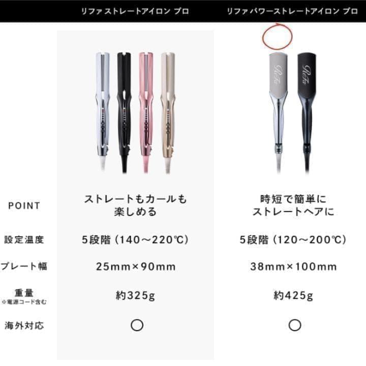【ケース付き】ReFa パワーストレートアイロンプロ ホワイト 新品保証書付き