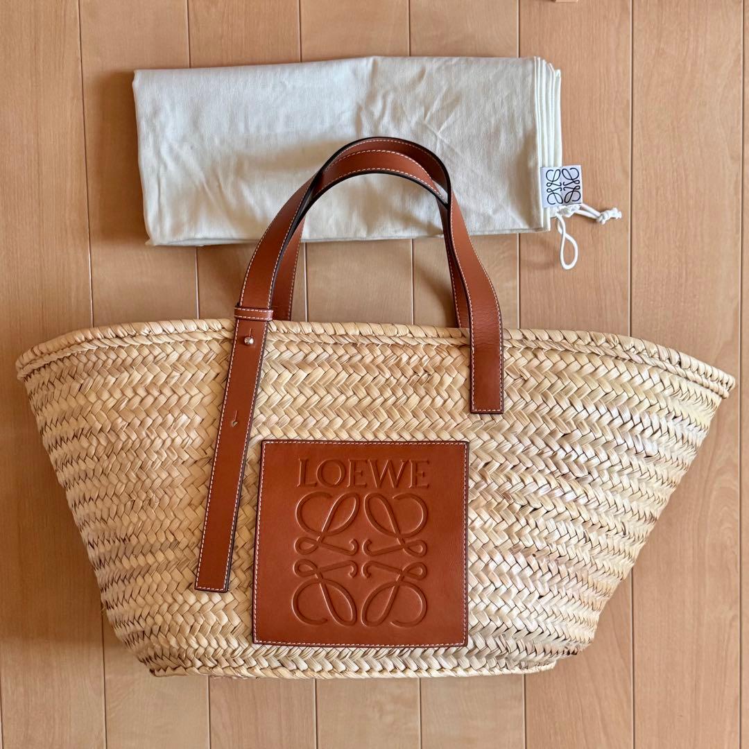 LOEWEロエベ バスケット かごバッグ ナチュラル/ブラウン 保存袋