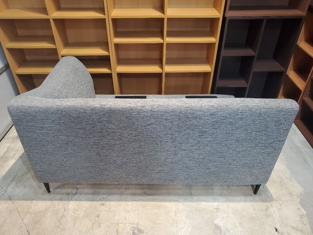 カウチソファ　布張り　グレー