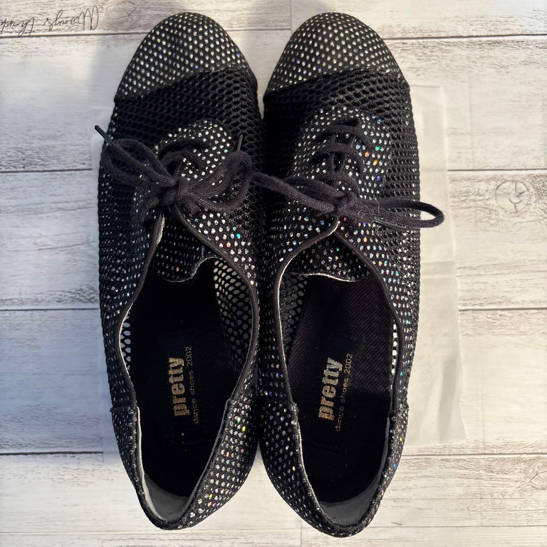 黒 スパンコール付き ダンスシューズ 女性用