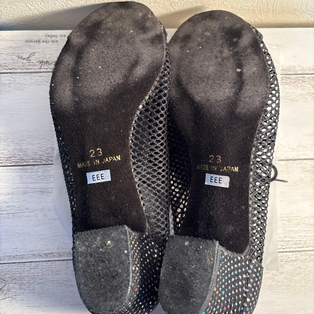 黒 スパンコール付き ダンスシューズ 女性用