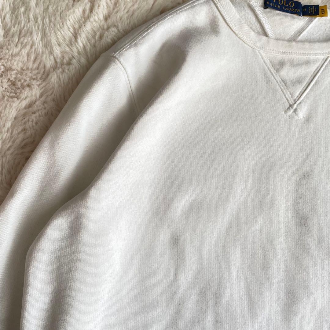 美品　ポロラルフローレン　現行　M ポニー　スウェット　トレーナー　裏起毛　白