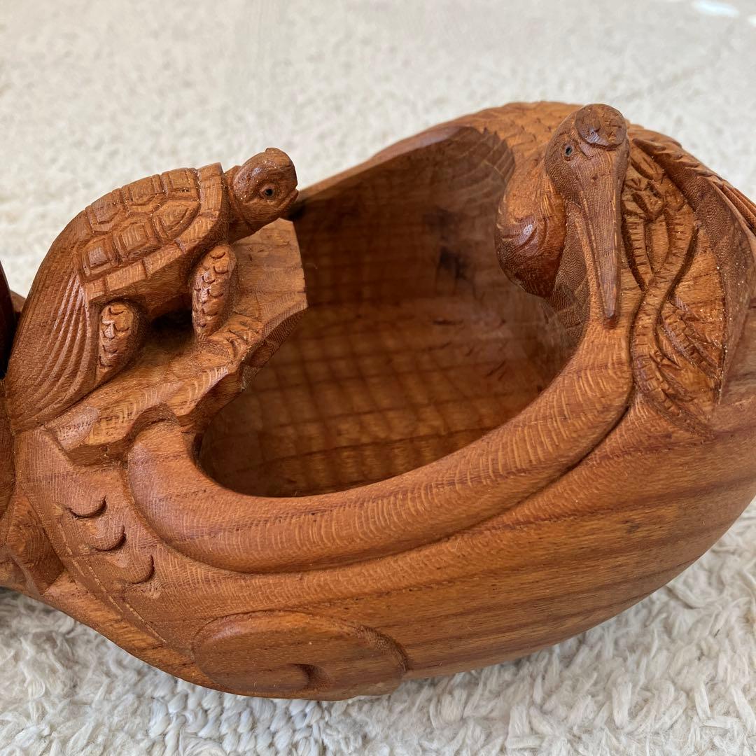 墨壺 坪辰作 欅 鶴亀 大工道具 工芸品 墨壷 墨つぼ すみつぼ けやき ケヤキ