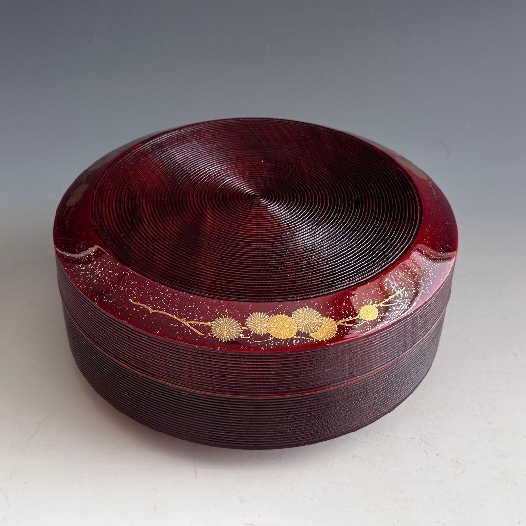 茶道具　輪島塗　唐松蒔絵　喰籠　菓子器　高崎秋峰　共箱　漆芸　茶会