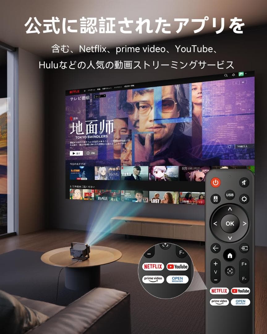 【値下げ！】Polocsh 1080P FHD プロジェクター 本体【新品】