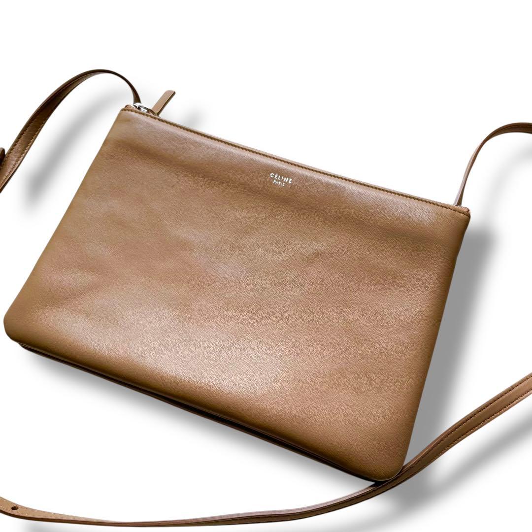 1度使用美品 CELINE セリーヌ ラムスキン キャメル トリコ バッグ