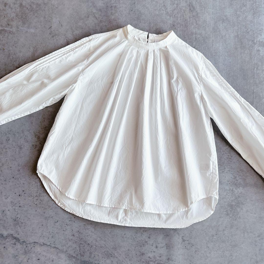 【美品】 un cinq ⿻ コットン 襟袖タック ブラウス セレモニー お仕事