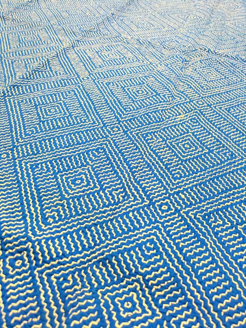 #187 ヴィンテージ ラリーキルト / カンタキルト カバー 厚手 希少 青