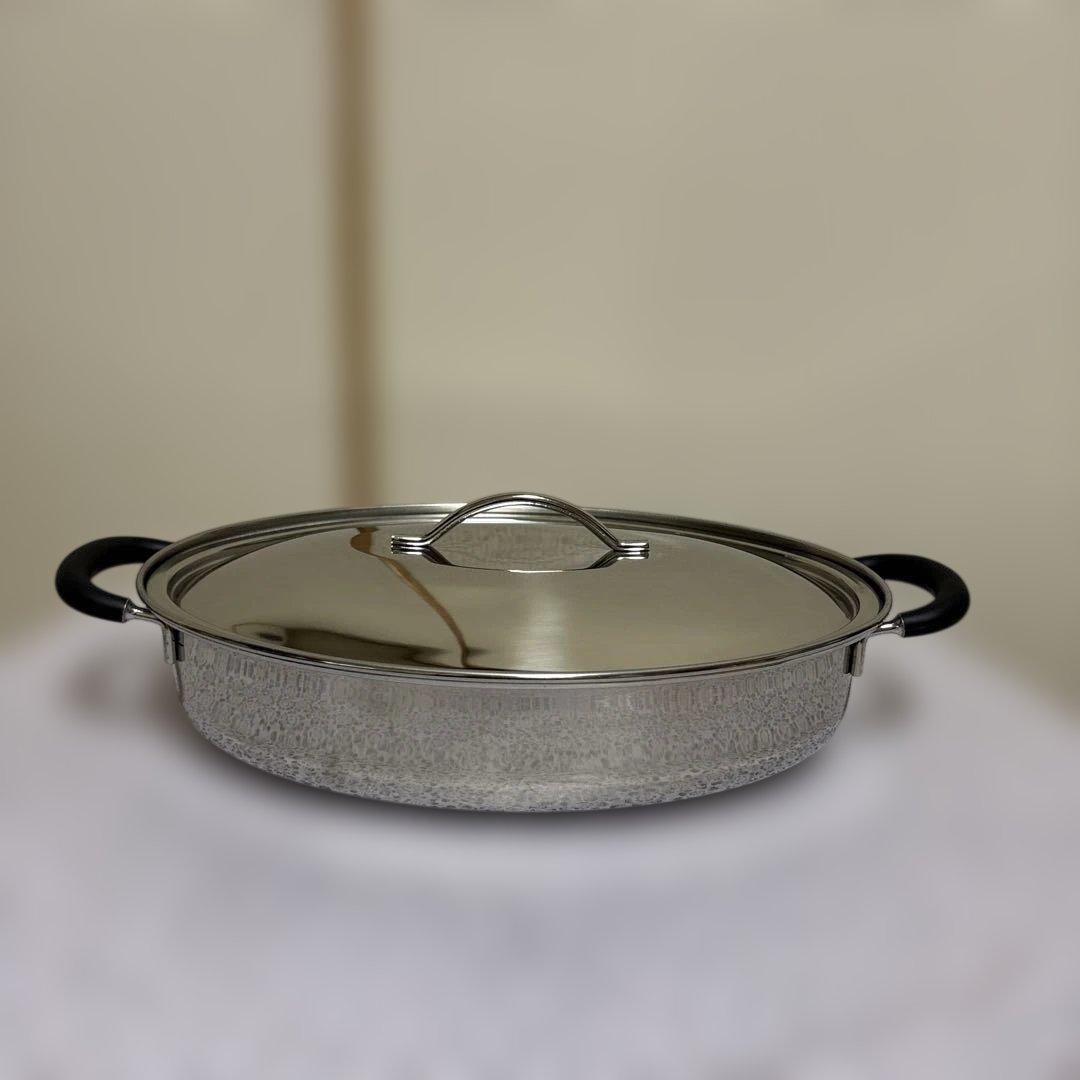 ステンレス製オーバルパン（両手鍋）37cm