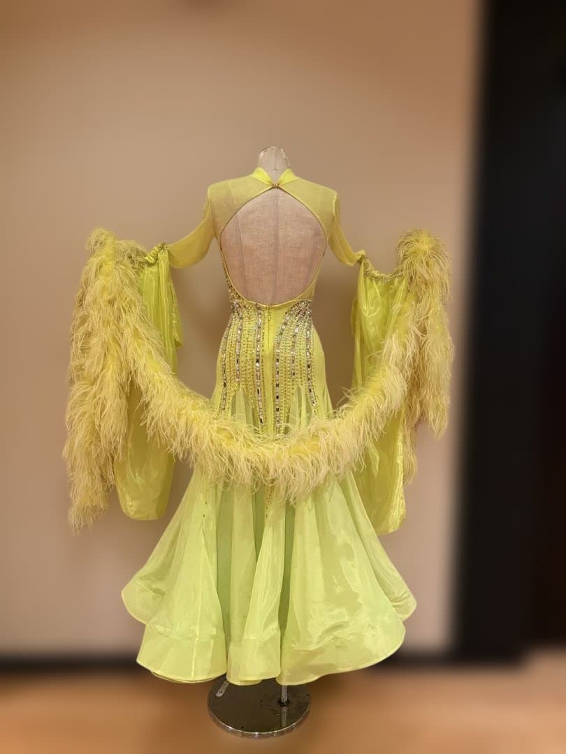 【社交ダンス】蛍光黄色ドレス