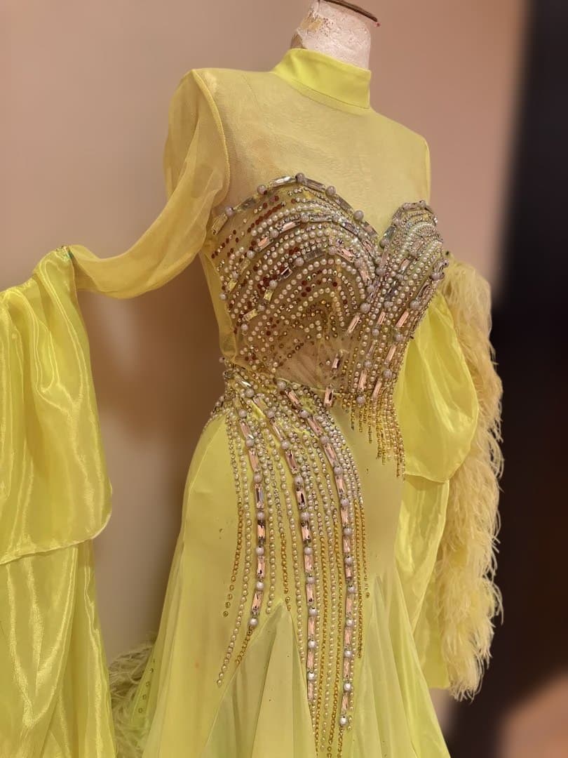 【社交ダンス】蛍光黄色ドレス