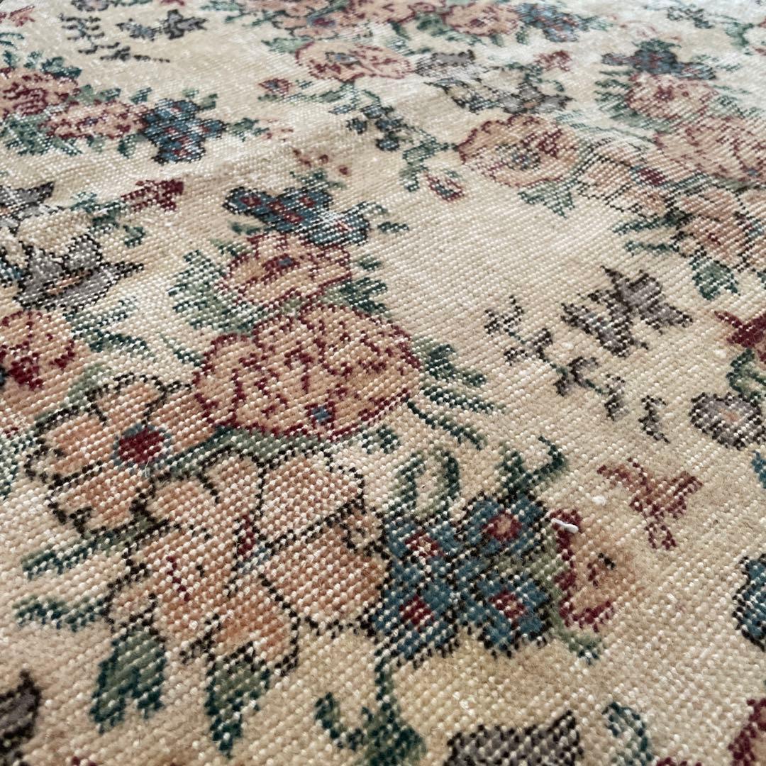 104×200 キナリ×ボルドー　薔薇の街　トルコヴィンテージラグ