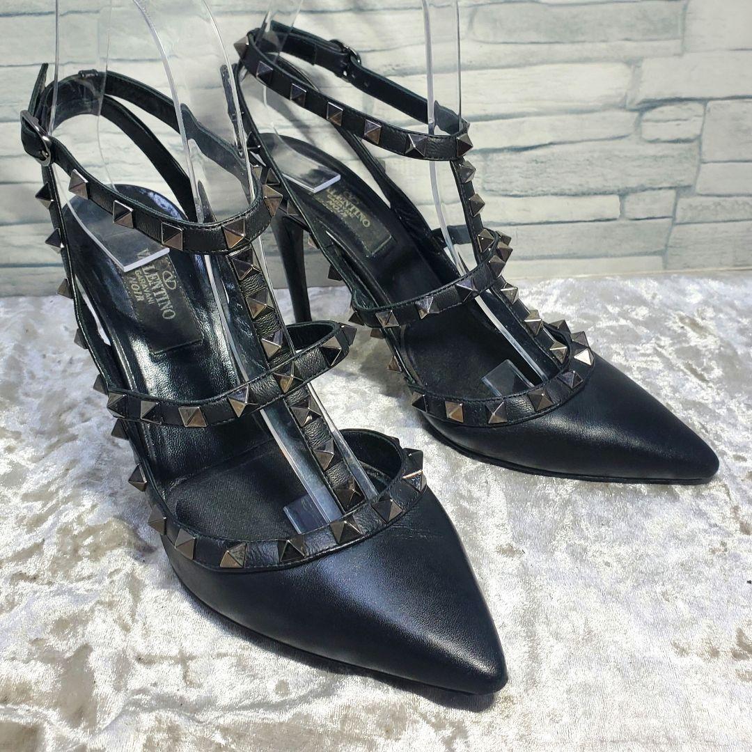 【ワケ有良品】VALENTINO 23cm パンプス ロックスタッズ 黒 36