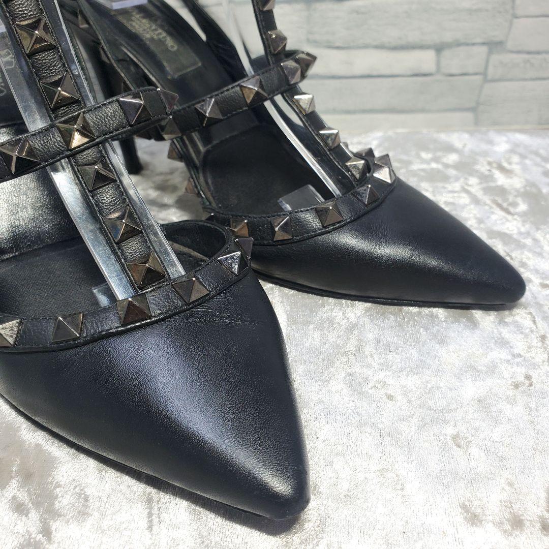 【ワケ有良品】VALENTINO 23cm パンプス ロックスタッズ 黒 36