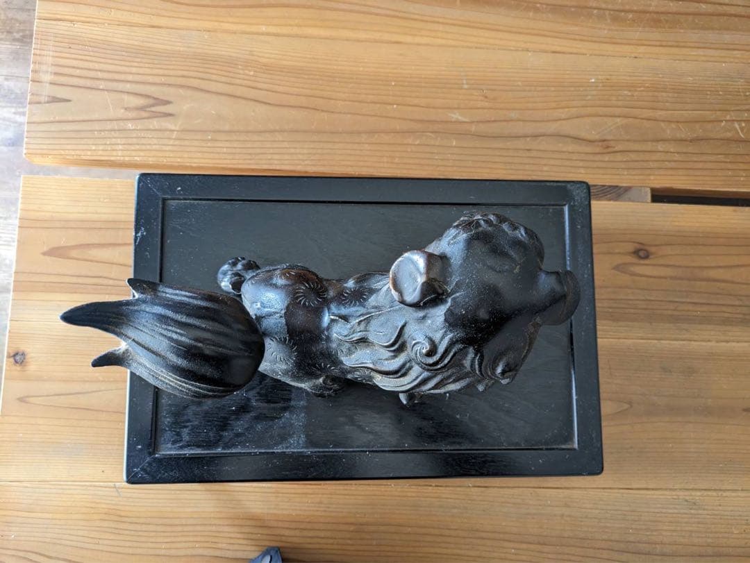 黒色獅子像 インテリア置物