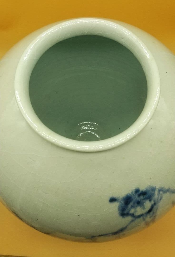 李朝 染付 壺 丁巳新正（1917年） 李範植