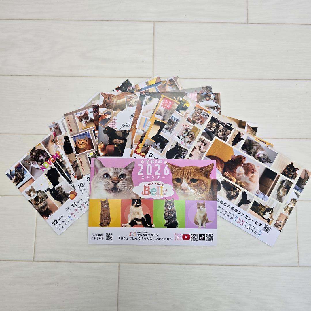 ③《猫》 卓上チャリティーカレンダー5枚セット