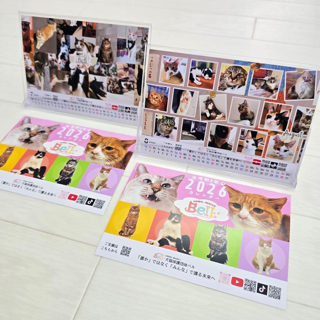 ③《猫》 卓上チャリティーカレンダー5枚セット