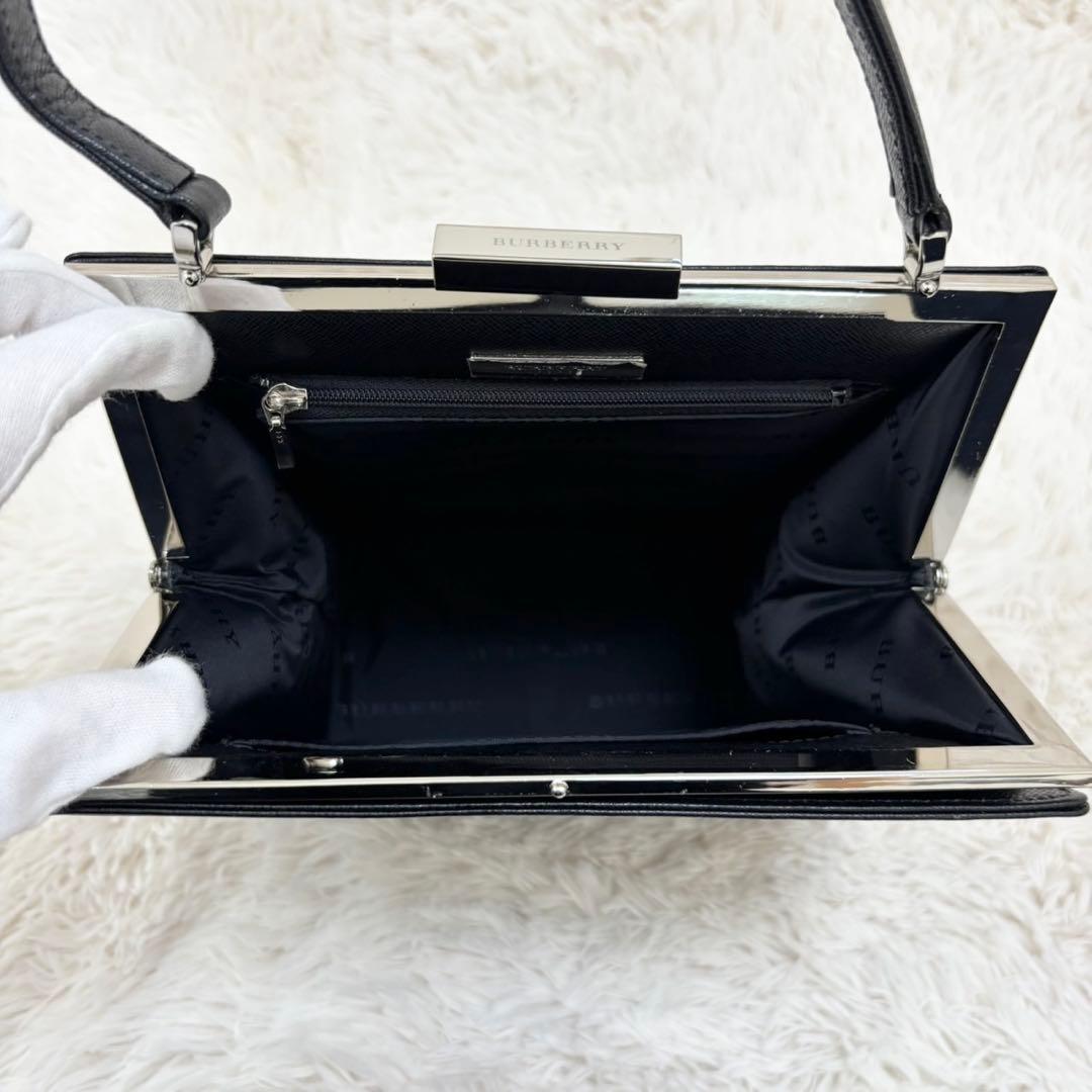 バーバリーロンドン サフィアーノレザー ノバチェック 冠婚葬祭 黒