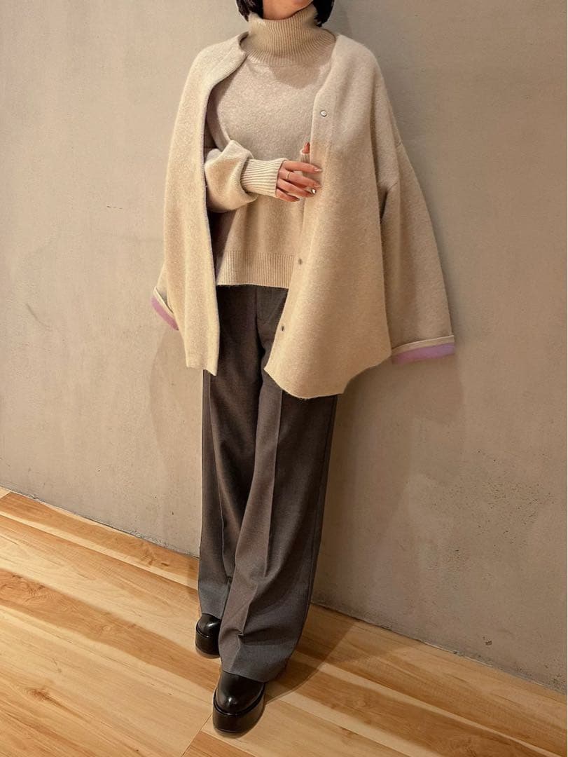 ベーシックCNラクーンミックスダブルフェイスカーディガン ELENDEEK