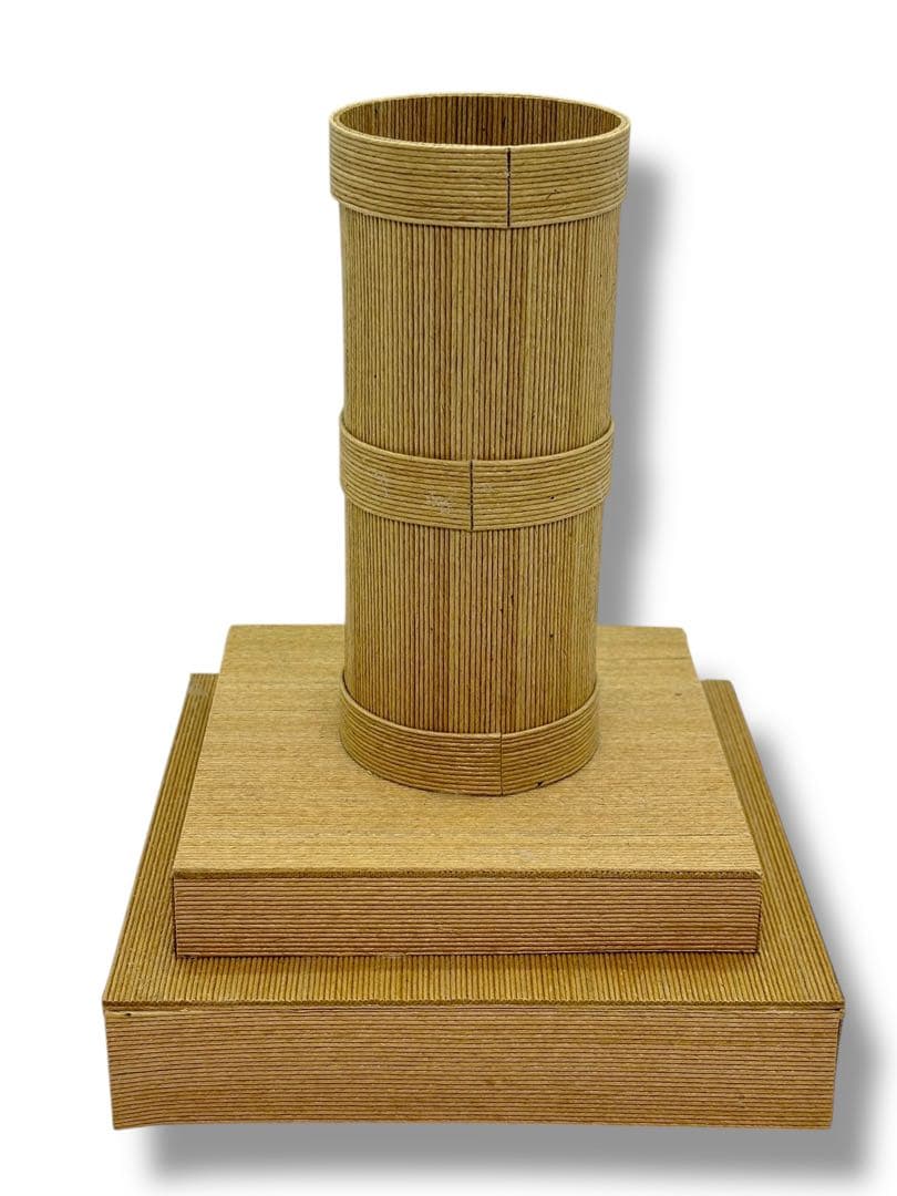 #紙製 クラフト兜飾り 手作り紙兜飾り 台付き