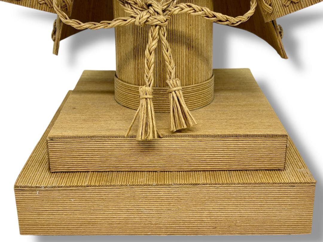 #紙製 クラフト兜飾り 手作り紙兜飾り 台付き