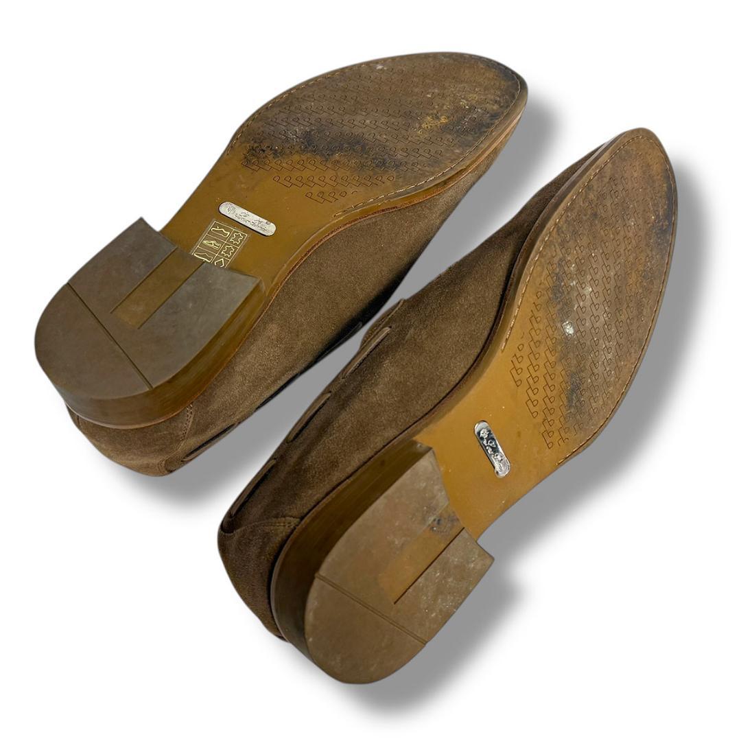 J7152 美品 ロロピアーナ CITYWALKスエードタッセルローファー 40