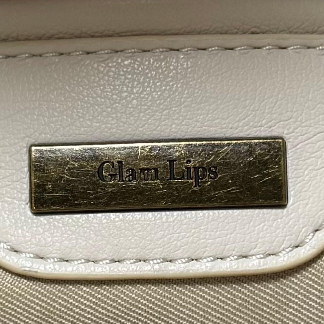 Glam Lips SMALL QUILTING レザー　ハンドバッグ　ホワイト