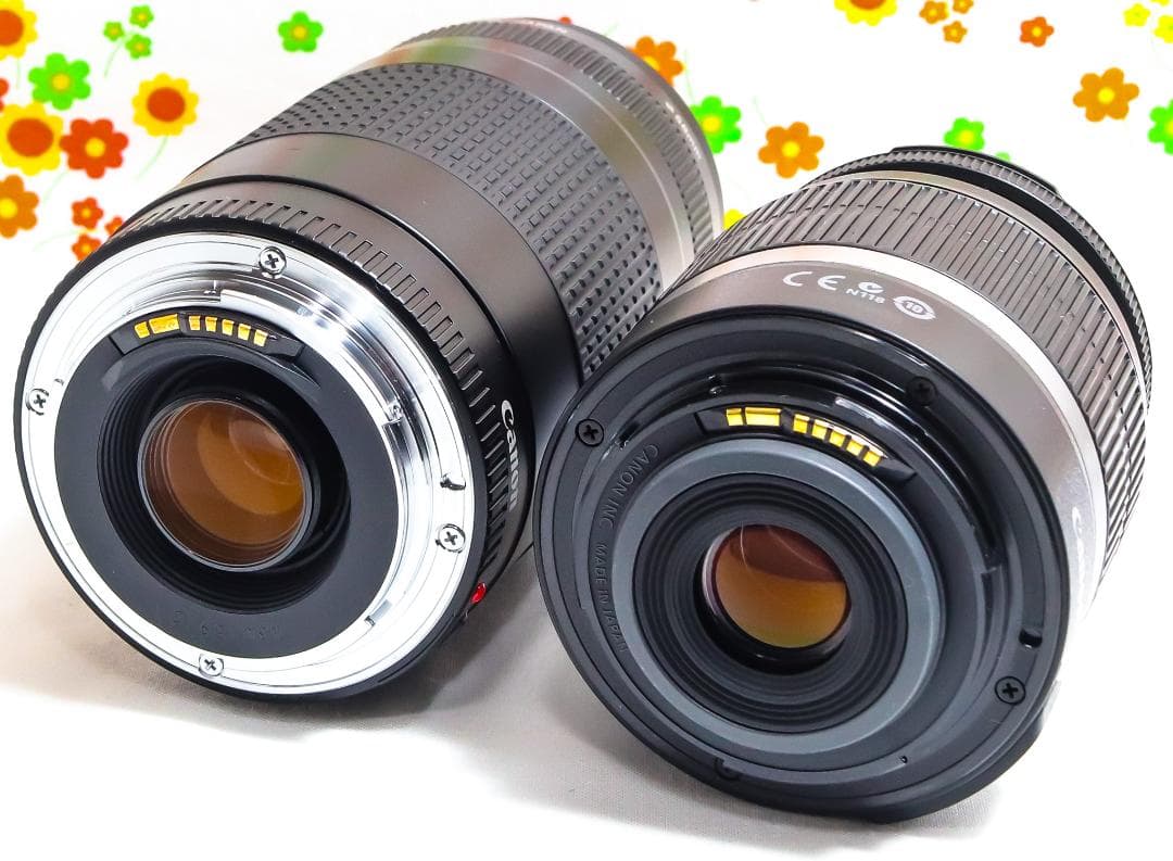 Canon kiss x7☆スマホ転送♪☆超小型・軽量☆超望遠ダブルレンズ付き