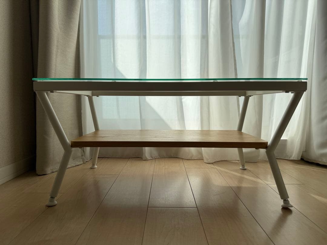 【10月末まで】Francfranc フランフラン　ガラス天板サイドテーブル