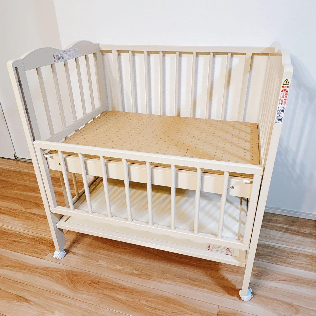 ✨送料無料✨ キンタロー ミニ アン ホワイト ミニ ベビーベッド 下段収納付き