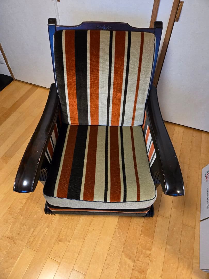 ～5/11最終お値下げ☘️モリシゲ ヴィンテージストライプチェア 一人掛け