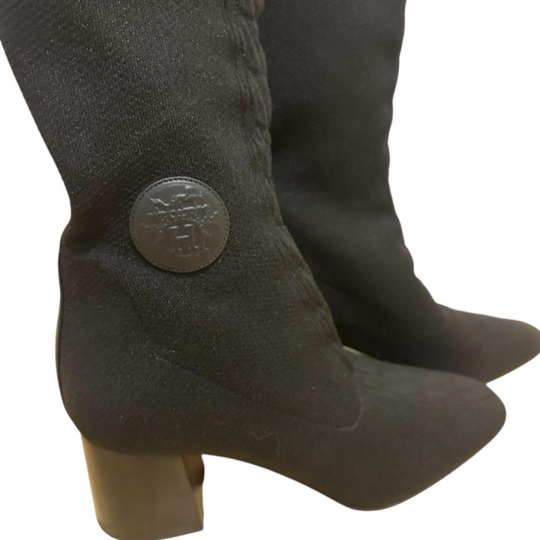 【美品】【限定価格】エルメスHERMESフォンテーヌロングブーツニットブーツ