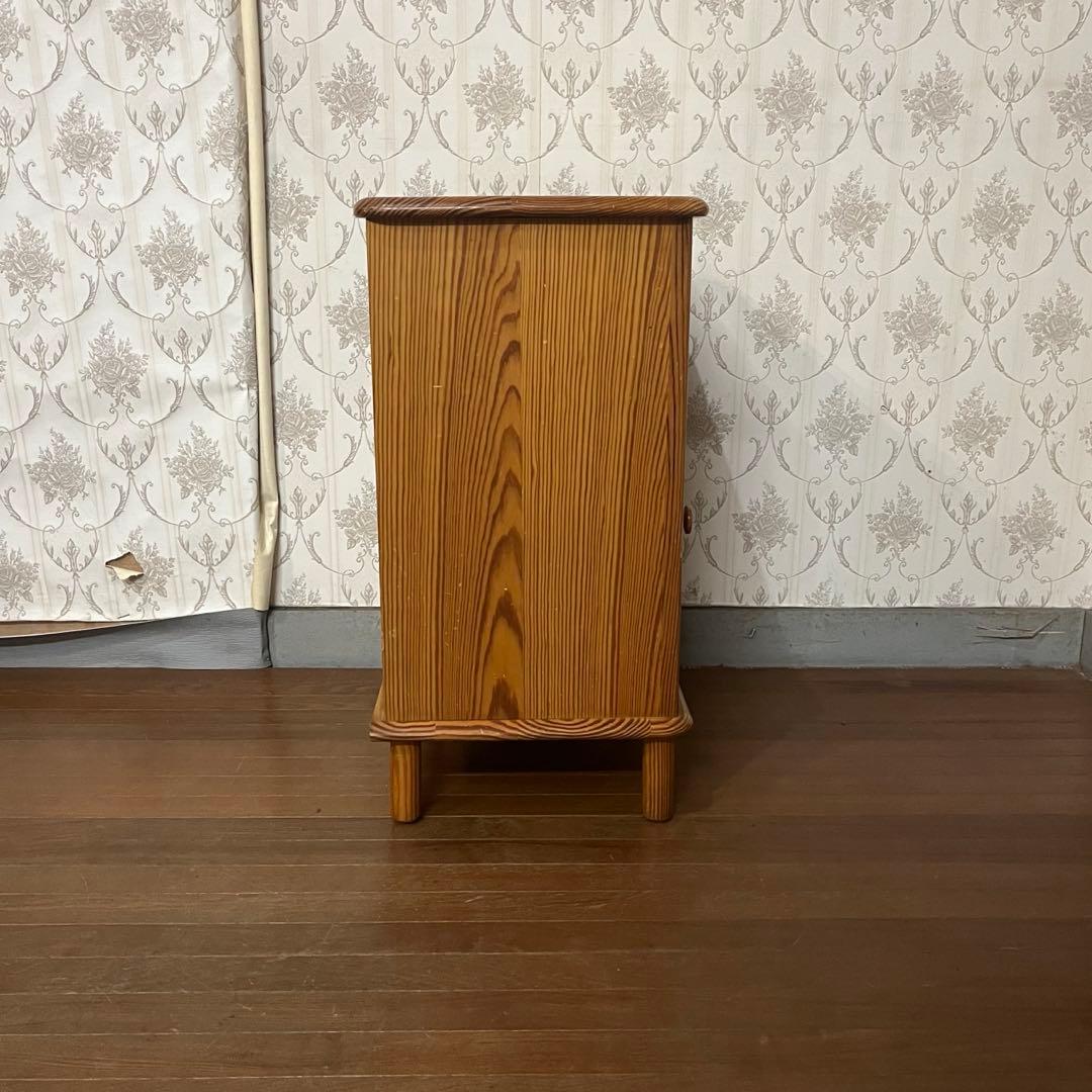 【アンティーク】木製 パイン材 電話台 サイドチェスト 収納棚 古家具 古民家