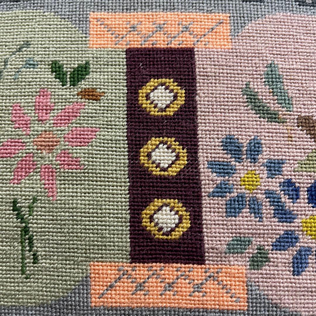 クッションカバー フランスヴィンテージ 刺繍のリメイク 手刺繍 France