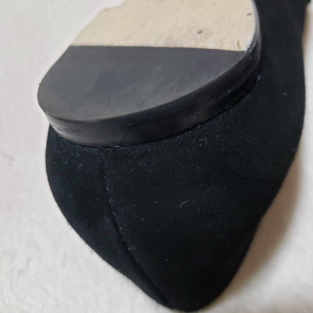 JIMMY CHOO フラットシューズ　ジミーチュウ　37 ロゴ　スエード　黒