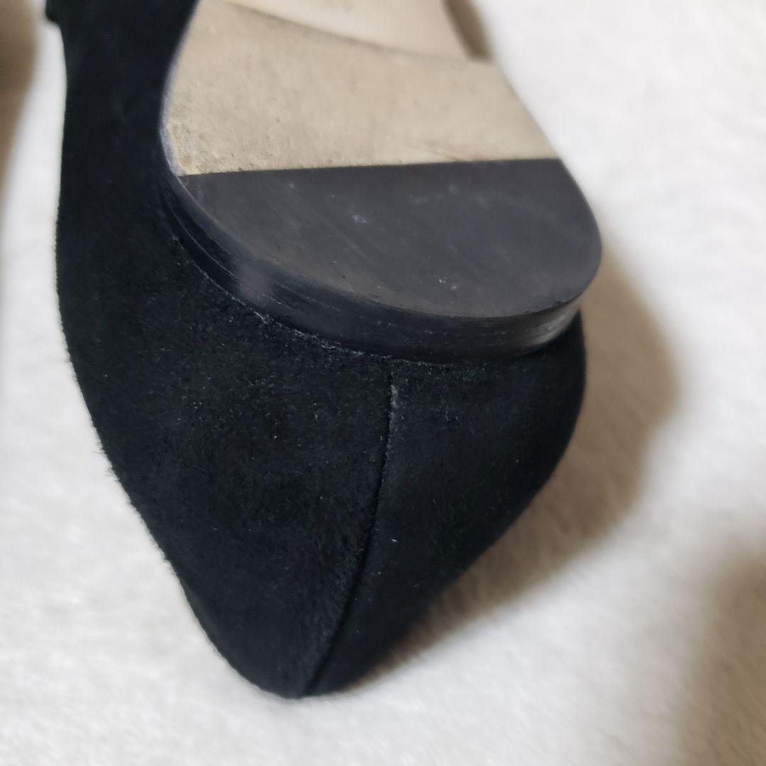 JIMMY CHOO フラットシューズ　ジミーチュウ　37 ロゴ　スエード　黒