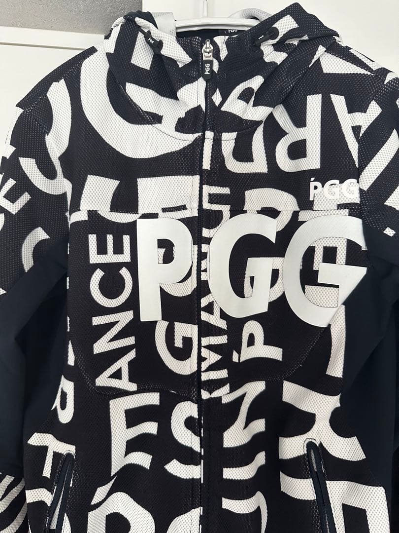 地中海さま専用　PGG 黒白プリント フルジップパーカー　セットアップ　サイズ0