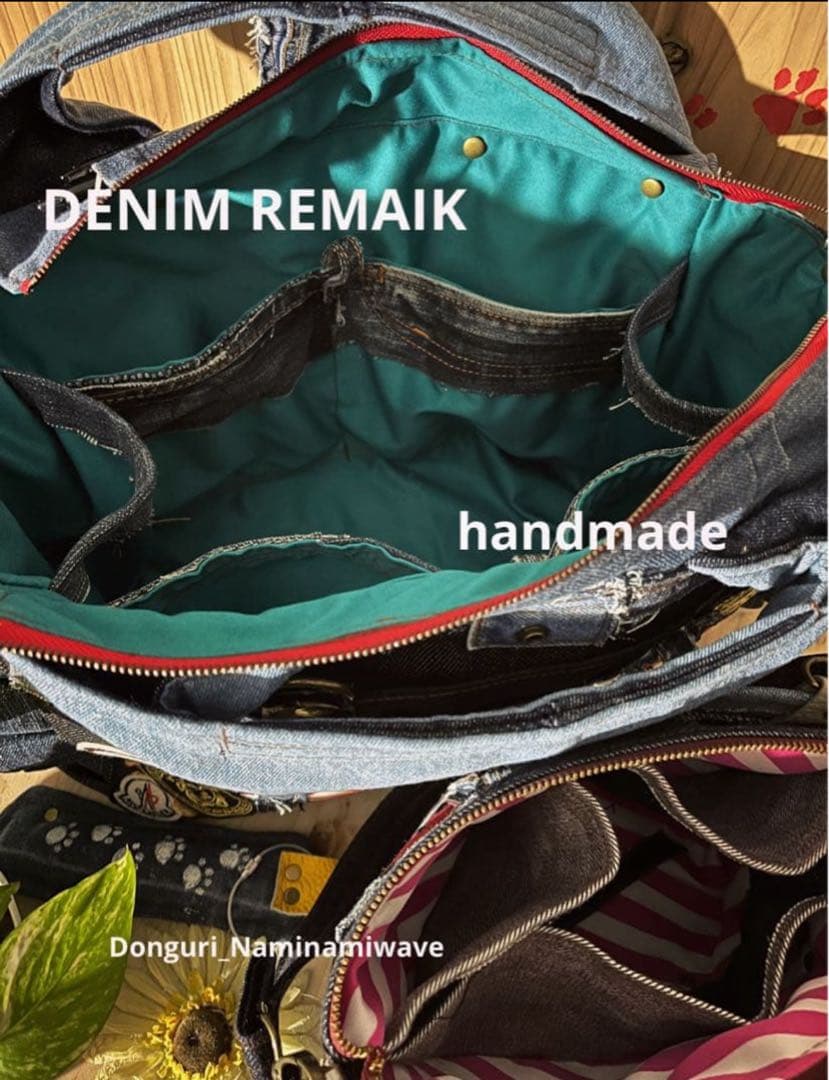 ゆぴさま❤️pagesになります。デニムリメイク❤️フリル付トート＆クラッチ２点
