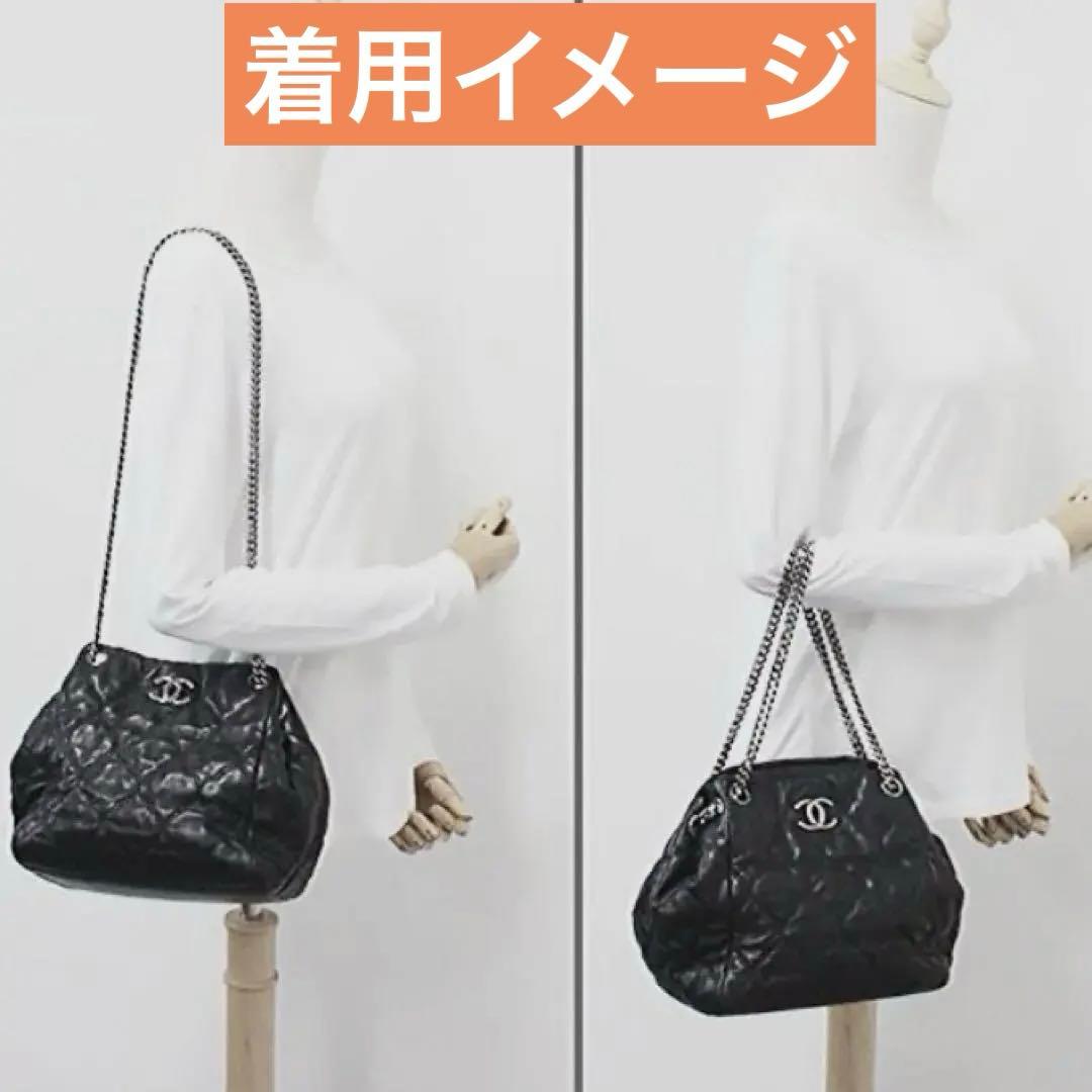 24万→CHANEL■ココ マトラッセ 2wayチェーンショルダーバッグ■黒×銀