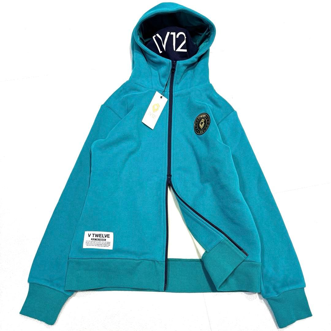 【新品/タグ付/23AW/レディースM】V12　ネックパーカー　ジップアップ