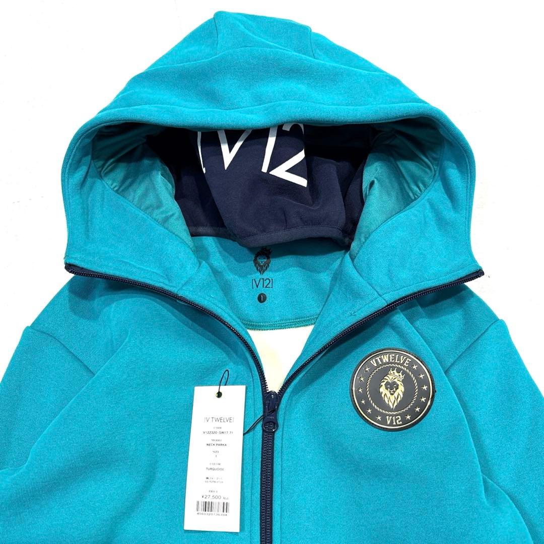 【新品/タグ付/23AW/レディースM】V12　ネックパーカー　ジップアップ