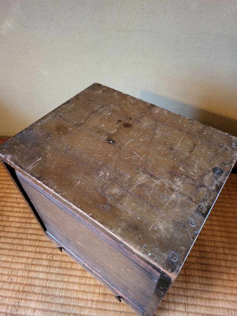 蛇腹 木製 収納 ボックス　引き出し付き　ヴィンテージ　アンティーク