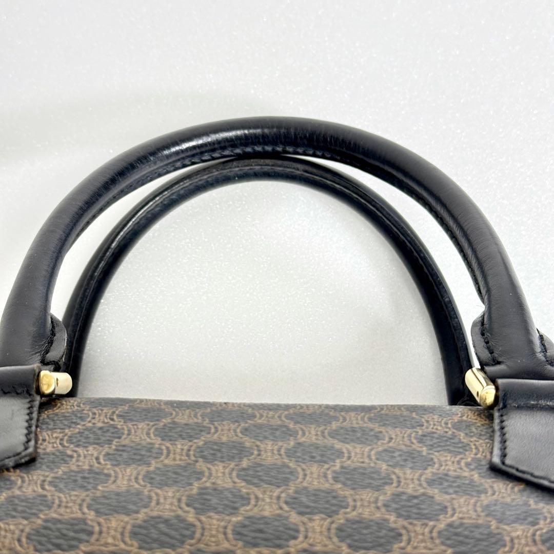 CELINE ヴィンテージ ミニボストンバッグ マカダム柄 ブラック 114