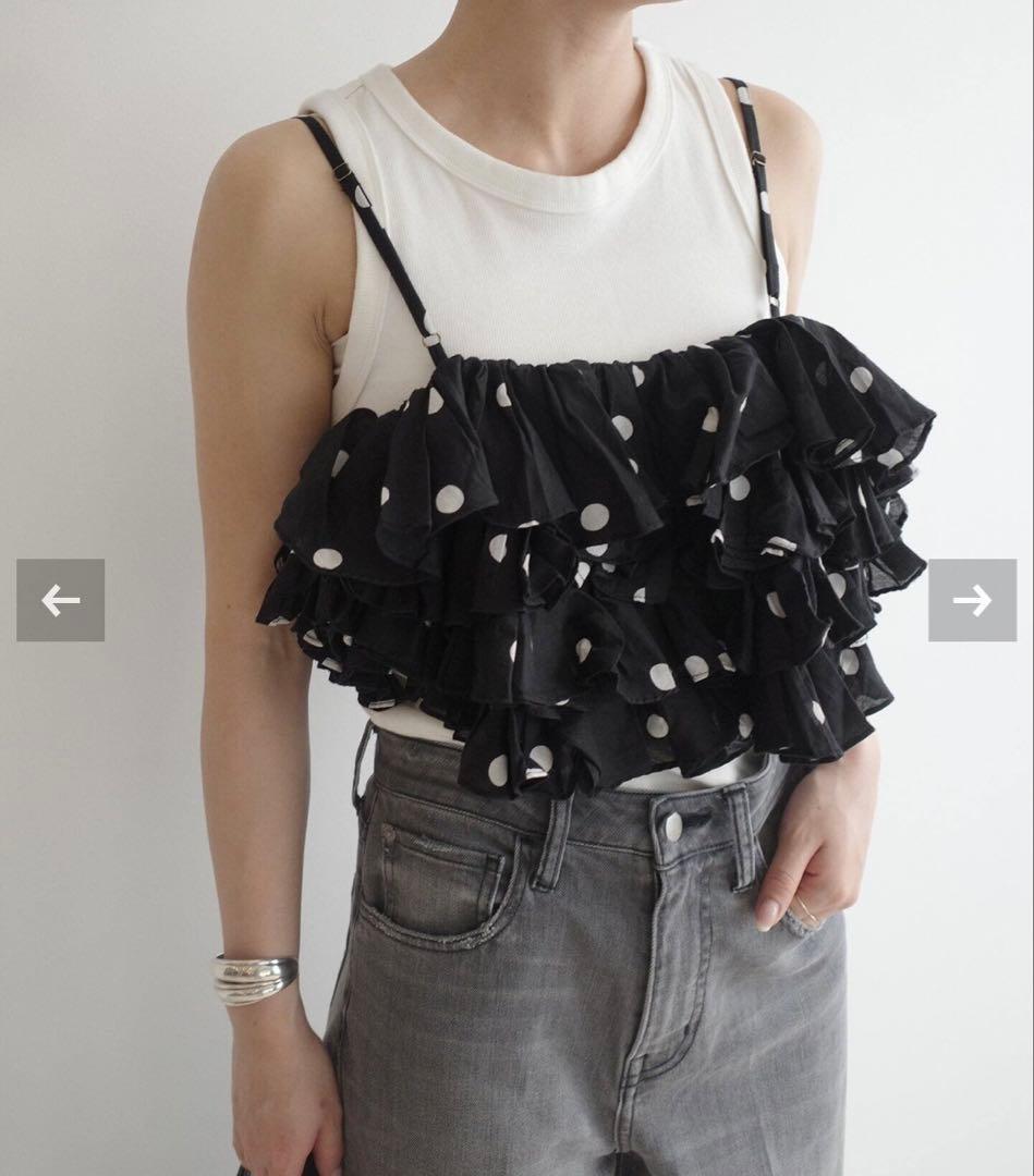 新品未使用品　Crinklecrinklecrinkle ドット フリル キャミ