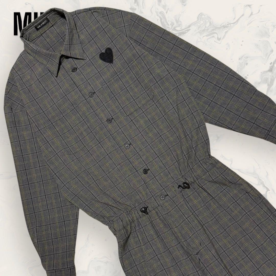 【ほぼ未使用】 MILKBOY チェック オールインワン スーツ メンズ