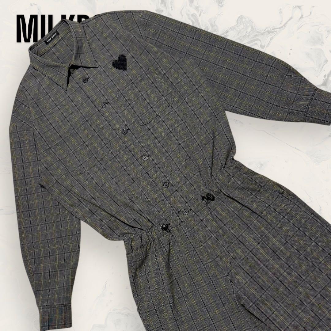 【ほぼ未使用】 MILKBOY チェック オールインワン スーツ メンズ