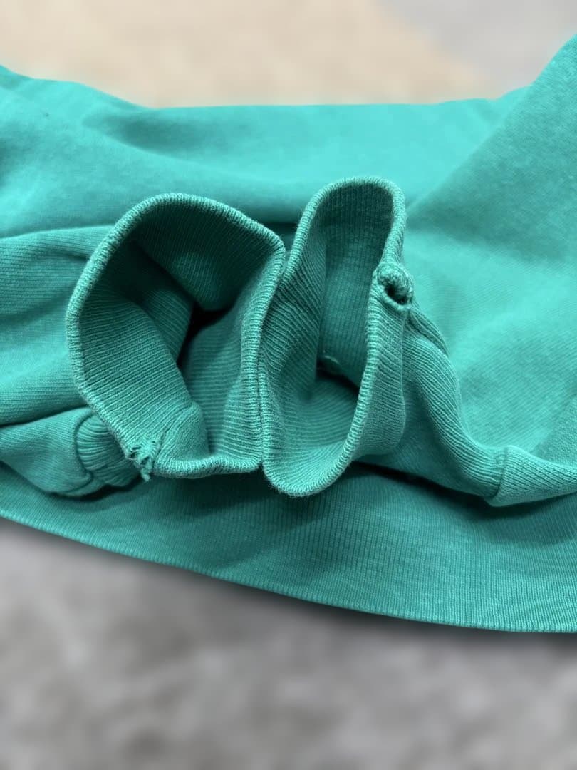 希少Champion グリーン フットボールヨーク スウェットシャツ 90s