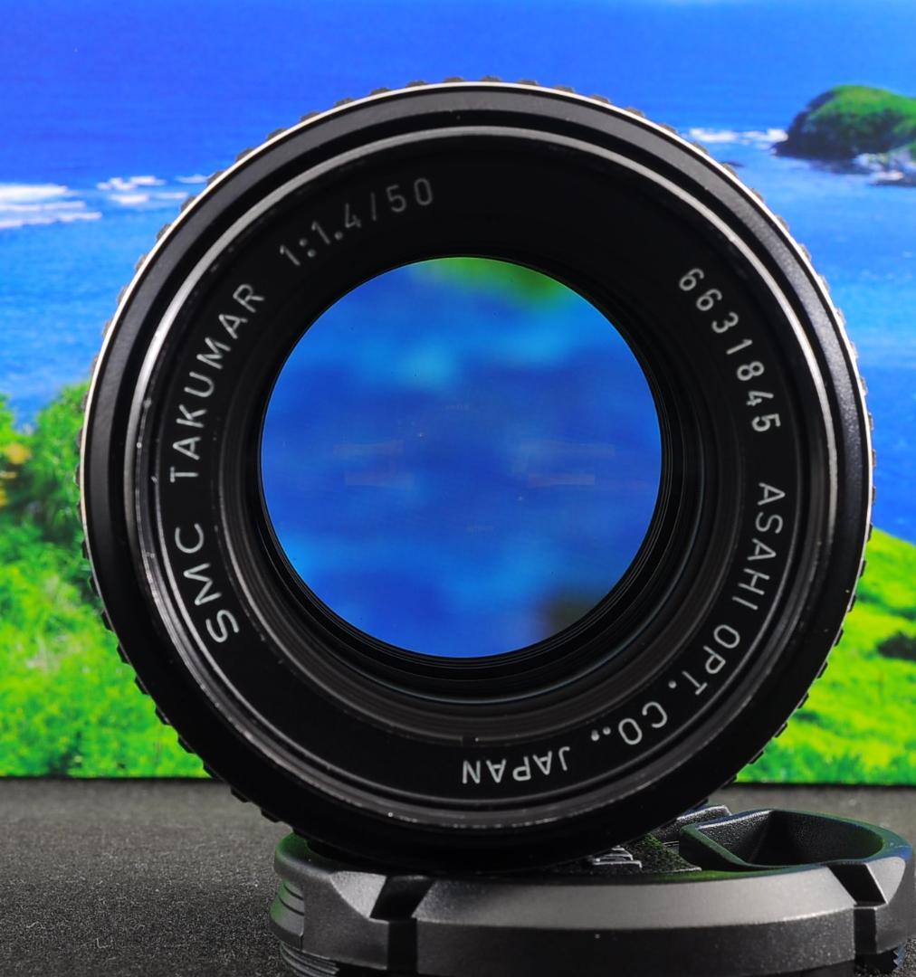 ペンタックス SMC Takumar 50mm F1.4 フード付き！整備済み！