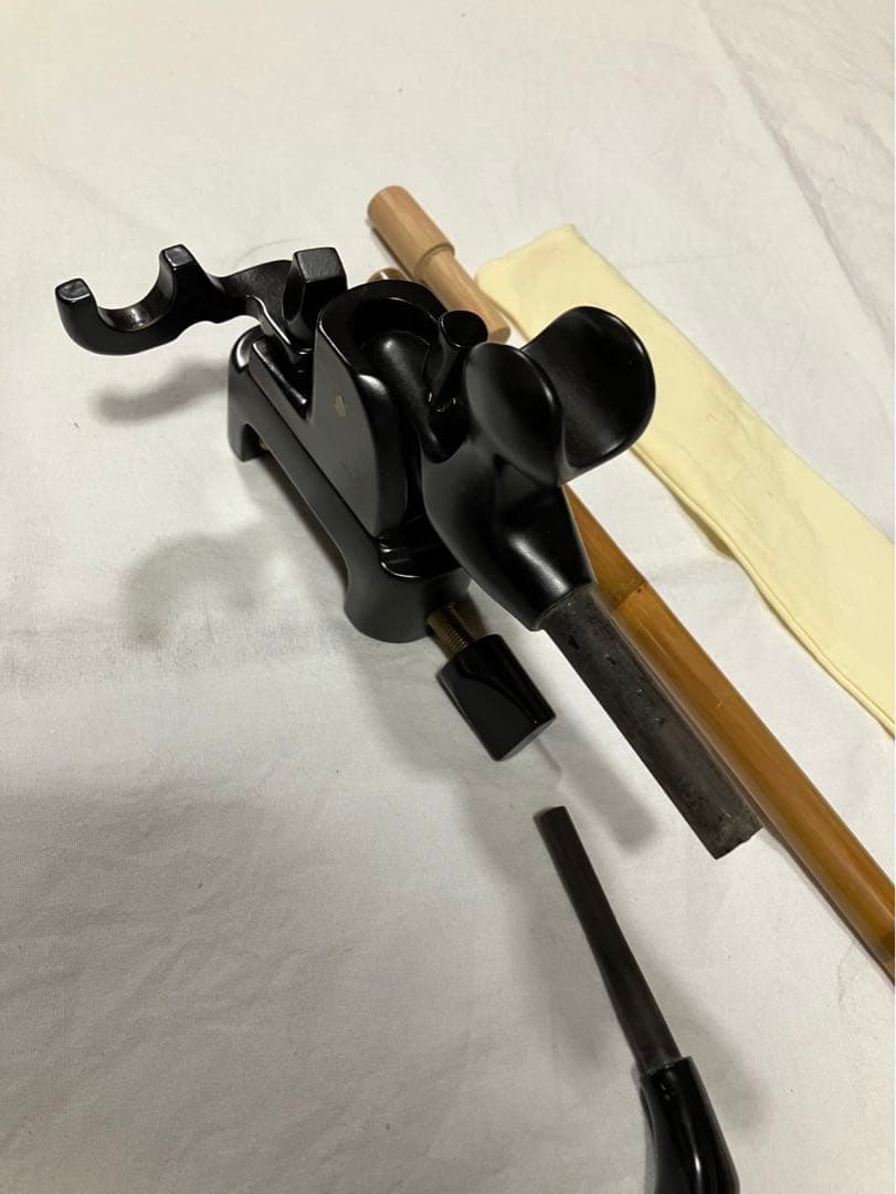 クロダイ様。へら釣り用竿掛け（竿春工房　趣楽）➕天然木万力（黒檀）美品